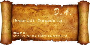 Dombrádi Annamária névjegykártya