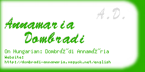 annamaria dombradi business card